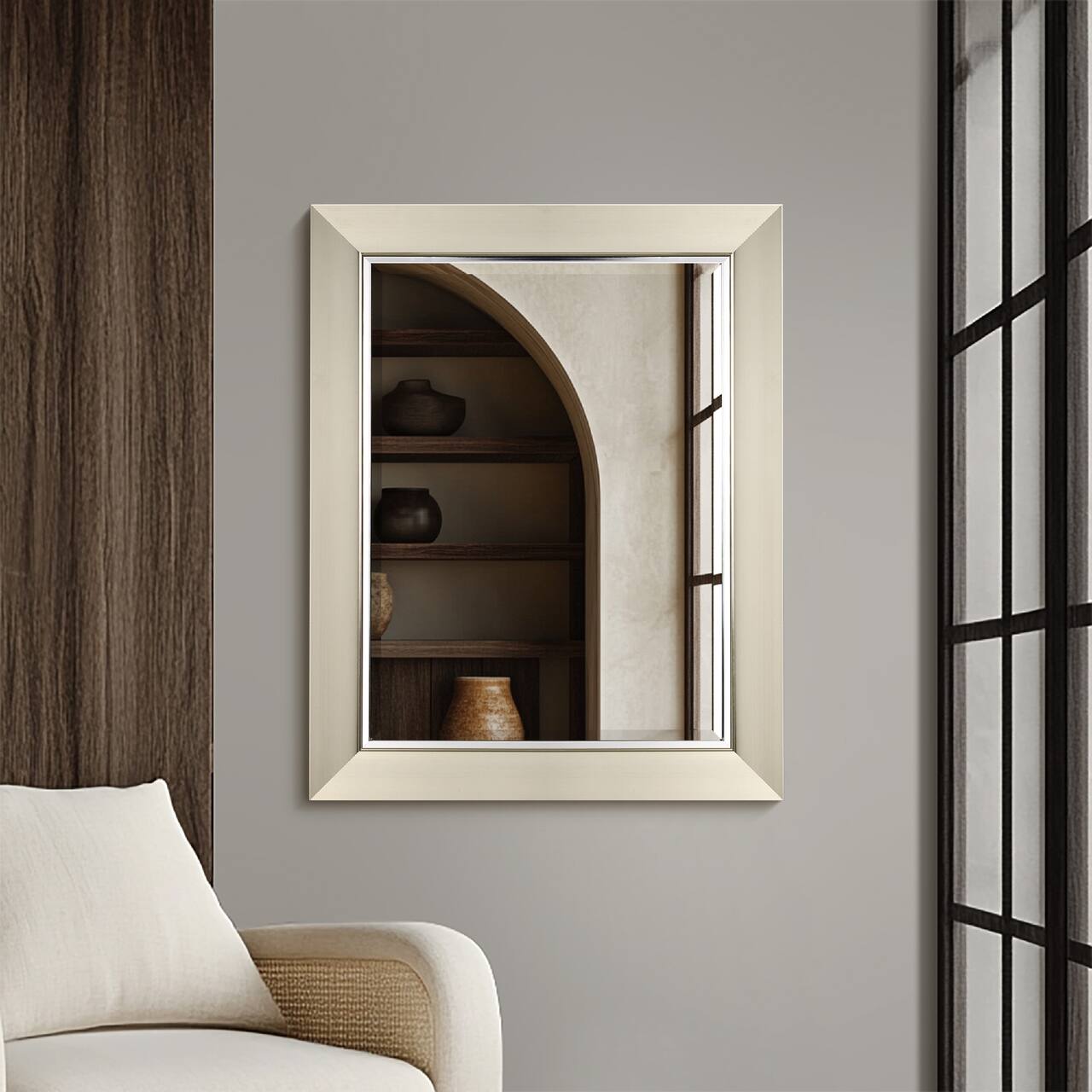 Head West 29" Brushed Nickel Frame Vanity Mirror